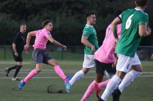 Enfields Sam Youngs (L) shoots