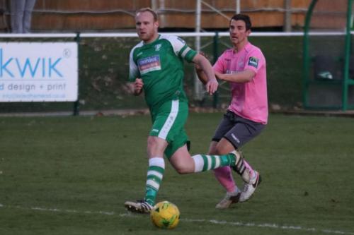 Leatherheads Lee Minshull (L) and Enfields Elliot Benyon