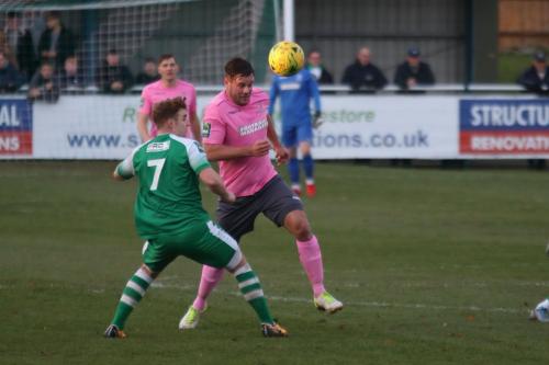 Leatherheads Sam Blackman (L) and Enfields Adam Martin