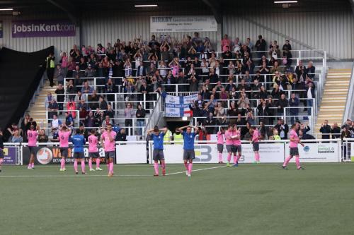 Mixed emotions for the Enfield players and supporters after Maidstones last-minute equaliser