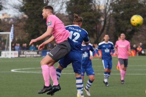 Enfields Brad Wadkins (L) and Margates Matt Bodkin