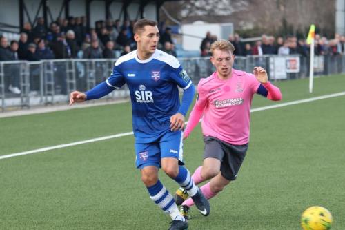 Margates Lee Prescott (L) and Enfields Ryan Blackman