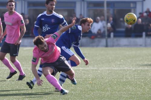 Margates Sam Blackman (blue, R) challenges Jack Hockney