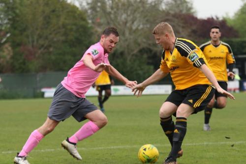 Enfields Liam Hope (L) and Mersthams Liam Harwood74