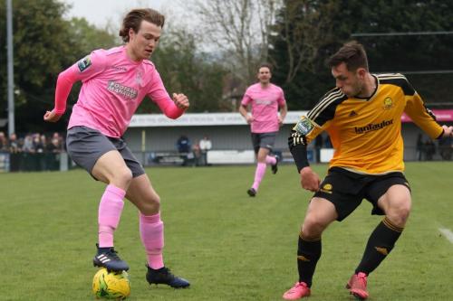 Enfields Mickey Parcell (L) and Mersthams Ben Harrison