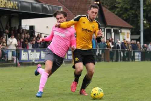 Enfields Sam Youngs (L) and Mersthams Ben Harrison69