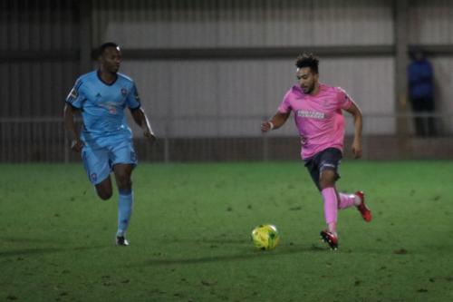 Enfields Tyler Campbell (R) and Mets Jon Nurse