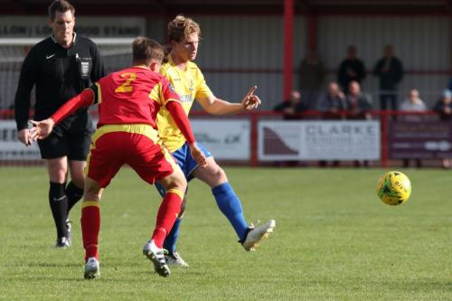 Needhams Jake Dye (L) and Enfields Aaron Greene203