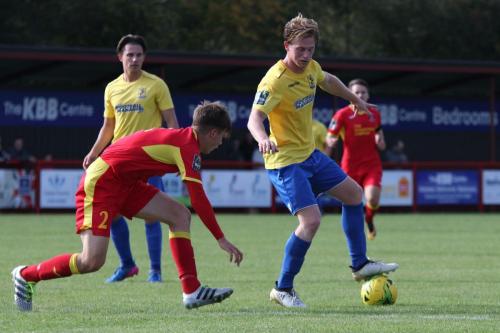 Needhams Jake Dye (L) and Enfields Aaron Greene206