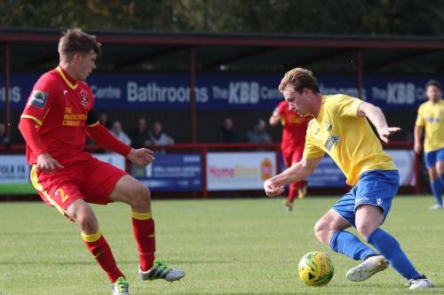 Needhams Jake Dye (L) and Enfields Aaron Greene208