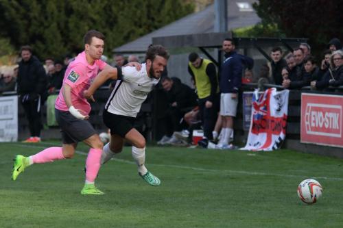 Enfields Ben Ward-Cochrane (L) and Roystons Scott Thomas