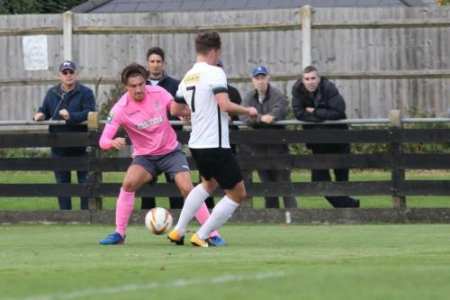 Enfields Sam Youngs (L) and Roystons Sam Corcoran