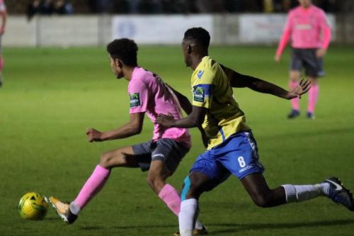 Enfields Montell Moore (L) and Staines Wadah Ahmidi223