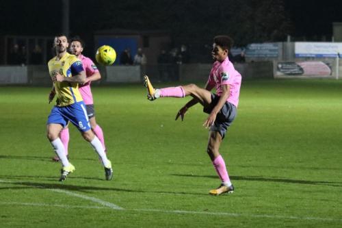 Enfields Montell Moore stretches for a high ball