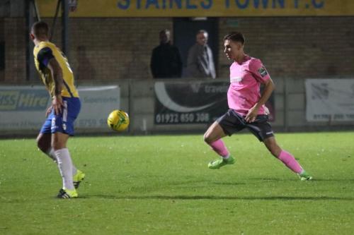 Staines Tommy Brewer (L) and Enfields Ben Ward-Cochrane