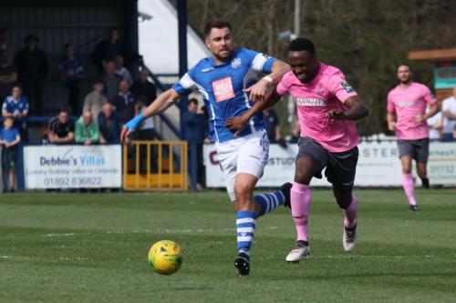 Angels Joe Turner (L) and Enfields Ryan Blake