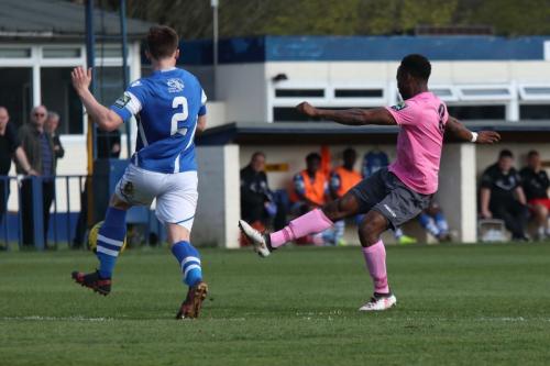 Angels Liam Smith (L) and Enfields Ryan Blake