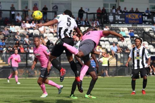 Enfields Rob Bartley (4) heads the opening goal232