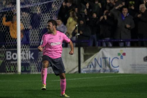 Enfields Jack Higgs celebrates his goal