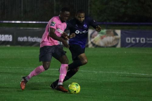 Enfields Ryan Blake (L) and Wingates Marc Charles-Smith