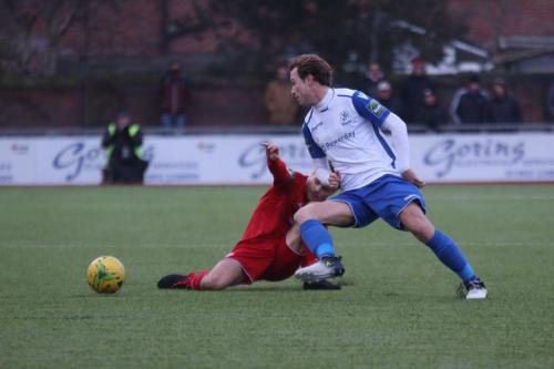 Enfields Mickey Parcell (R) and Worthings Jared Rance