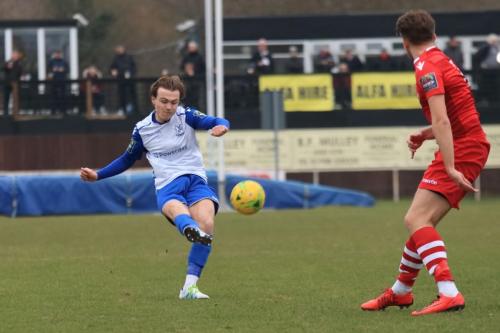 Enfields Mickey Parcell (L) and Hornchurchs Remi Sutton, recently signed from Enfield