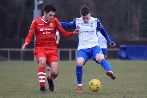 Enfields Sam Chaney (R) and Hornchurchs Joe Christou