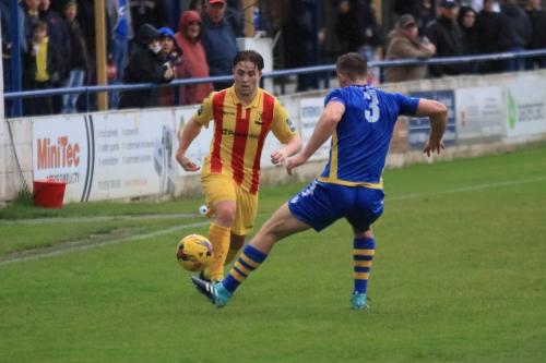 Enfields Lewis Taaffe (L) and Basingstokes Robert Gerrard