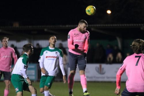 Billy Bricknell heads for goal