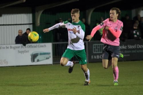 Bognors Tommy Block (L) and Enfields Mickey Parcell