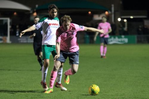 Enfields Aaron Greene (R) and Bognors Harvey Whyte