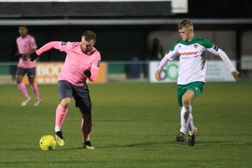 Enfields Billy Bricknell (L) and Bognors Tommy Block