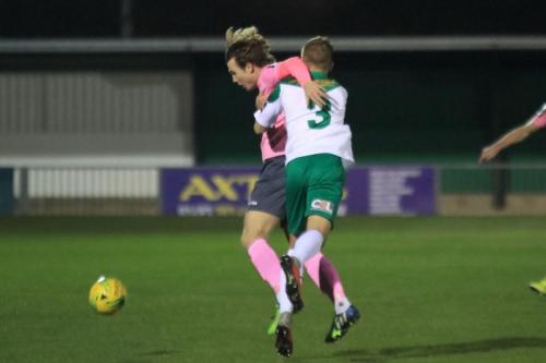 Enfields Mickey Parcell (L) and Bognors Joe Tomlinson