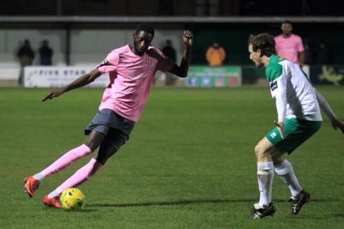 Enfields Muhammadu Faal (L) and Bognors Gary Charman