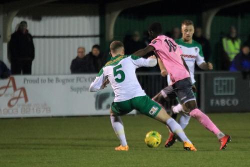 Enfields Muhammadu Faal challenged by Chad Field (5)