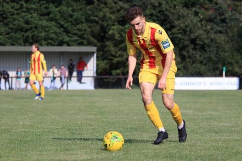 Bilal Sayoud lines up the cross for the fifth Enfield goal