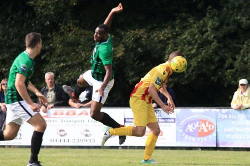 Enfields Liam Hope (R) and Burgess Hills Ibrahim Diallo