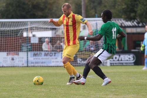 Enfields Sam Hatton (L) and Burgess Hills Aaron Smith-Joseph