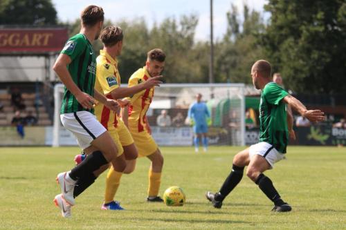 L-R  Tom Cadman (Burgess Hill), Sam Youngs, Bilal Sayoud and Dan Beck