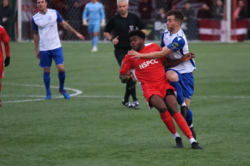 Carshaltons Paris Hamilton-Downes (L) and Enfields Bilal Sayoud