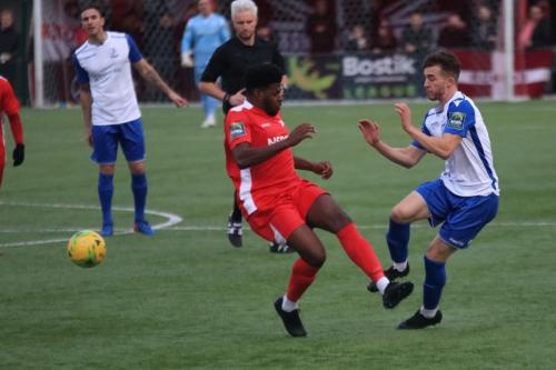 Carshaltons Paris Hamilton-Downes (L) and Enfields Bilal Sayoudx