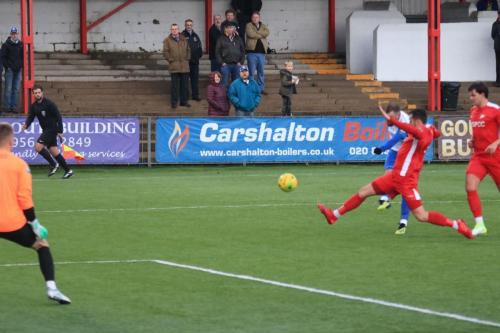 Enfields Billy Bricknell shoots just over the bar