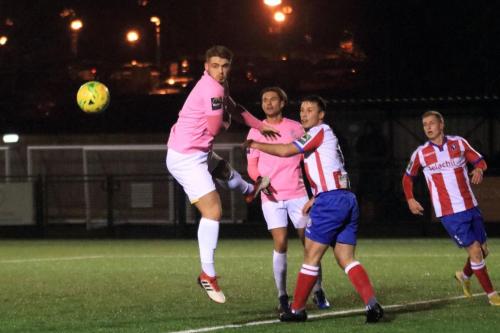 Enfields Dan Rumens (L) challenges David Ray