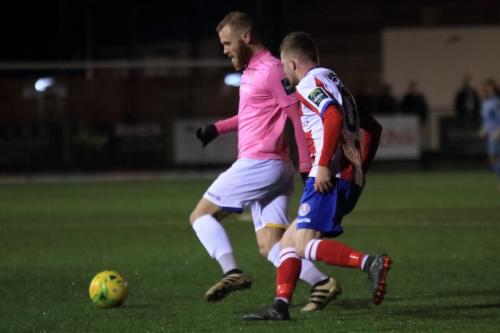 Enfields Sam Hatton (L) and Dorkings Tom Richards