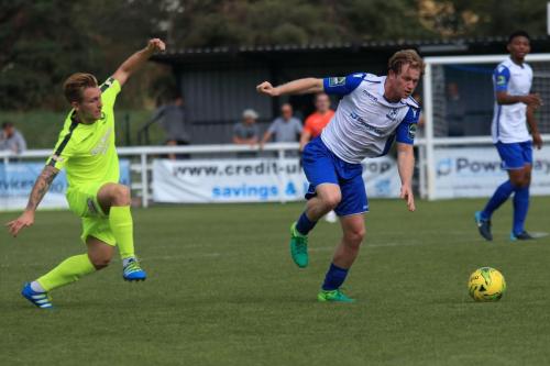 Bedfords Ashton Grant (L) and Enfields Aaron Greene