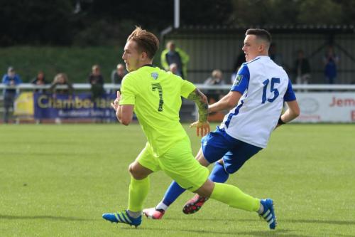 Bedfords Ashton Grant (L) and Enfields Brandon Adams