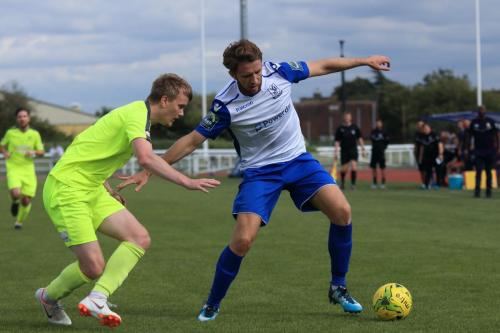 Bedfords Mason Watkins-Clark (L) and Enfields Remi Sutton