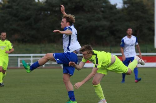 Enfields Aaron Greene (L) and Bedfords Mason Watkins-Clark