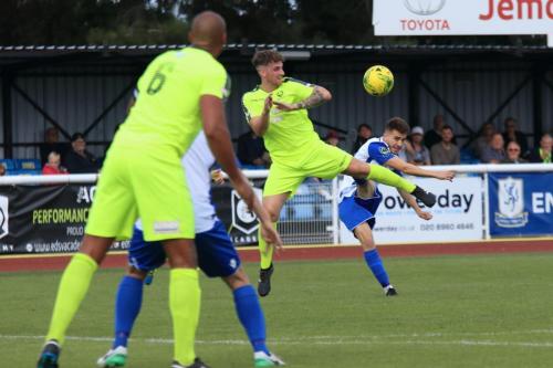 Enfields Bilal Sayoud tries to curl a shot from distance