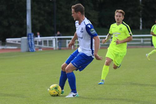 Enfields Liam Hope (L) and Bedfords Ashton Grant